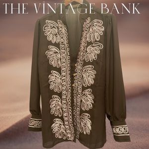 Brown embroidered